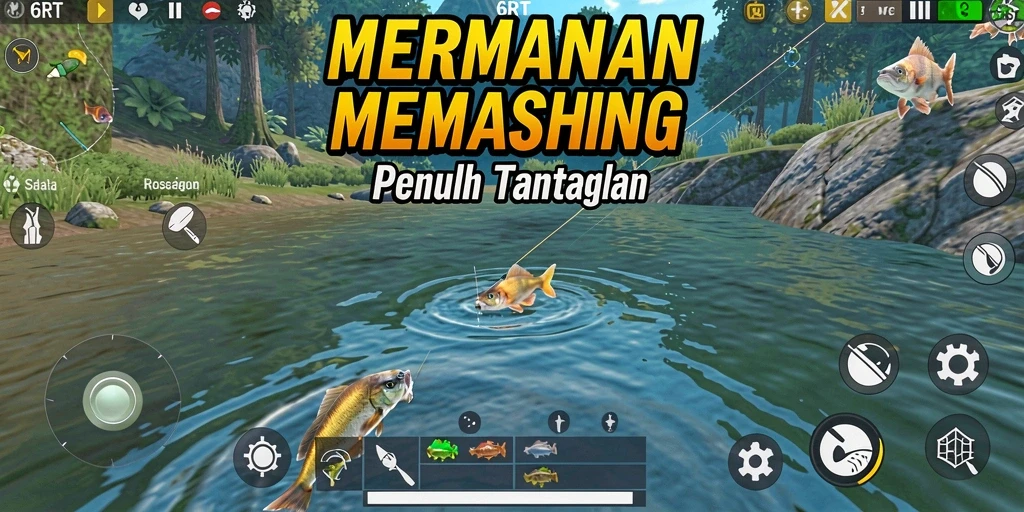 Gameplay menarik dalam 6RT dengan aksi memancing yang seru.