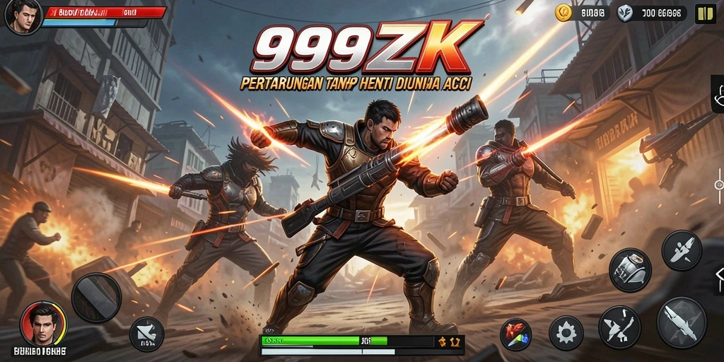 Screenshot gameplay menunjukkan aksi seru dalam 999ZK.