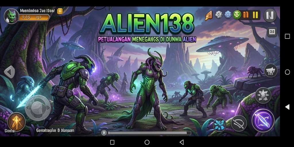Tampilan seru gameplay <strong>ALIEN138</strong> saat menjelajahi dunia alien.