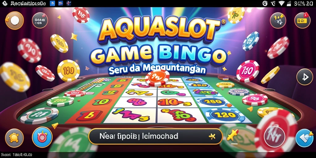 Tampilan gameplay seru dalam AQUASLOT menampilkan keseruan Bingo.