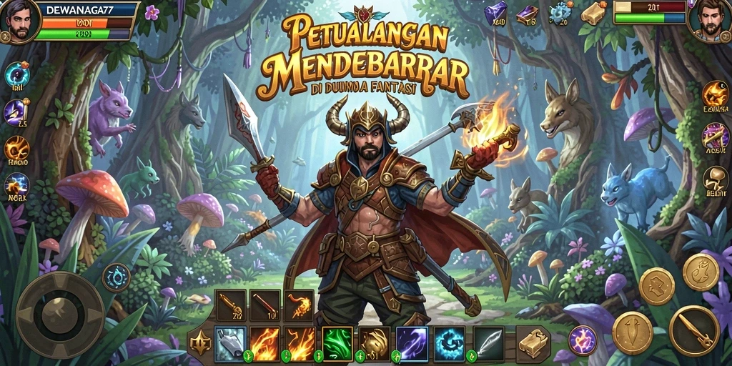 Menampilkan gameplay DEWANAGA77 yang penuh aksi dan petualangan.