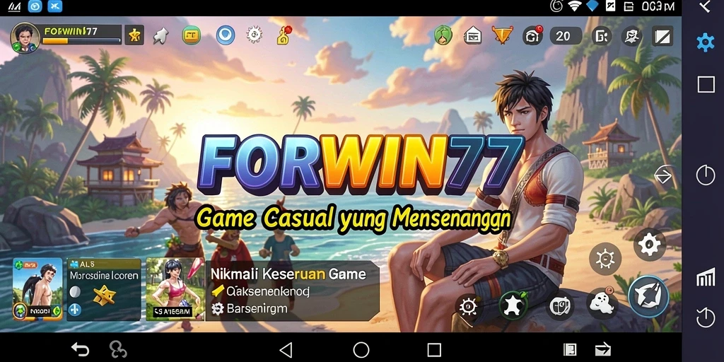 Tampilan gameplay menarik dari FORWIN77 yang penuh warna.