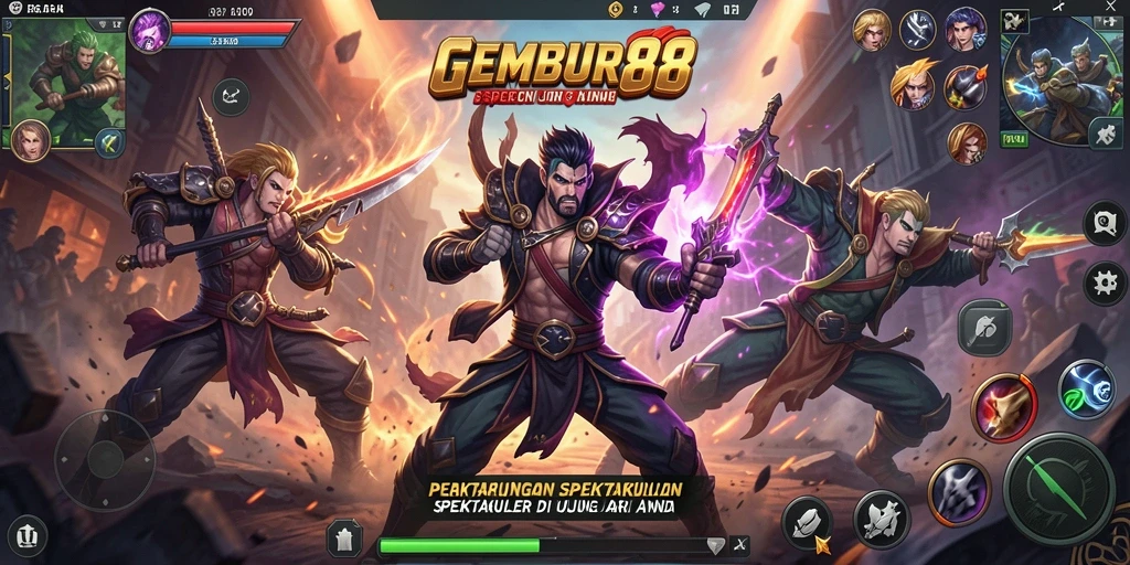 Tampilan seru dari gameplay pertarungan GEMBUR88 yang penuh aksi.
