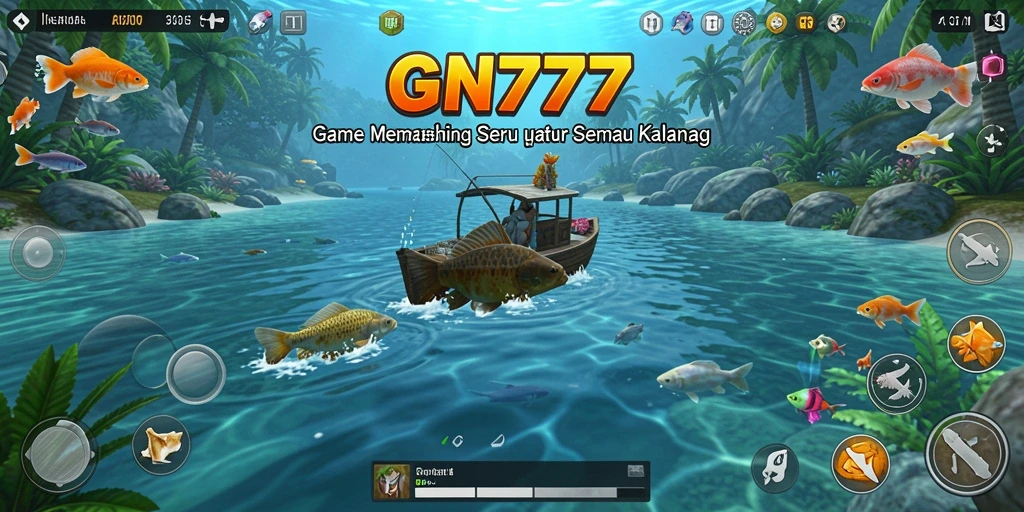 Tampilan gameplay GN777 dengan aksi memancing yang mendebarkan.