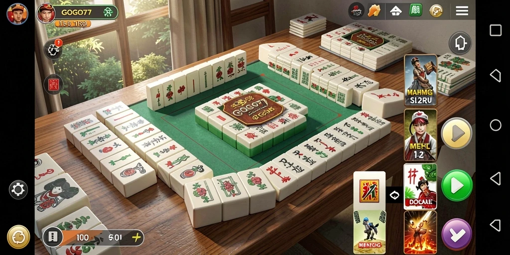 Tampilan gameplay GOGO77 Mahjong yang seru dan interaktif.