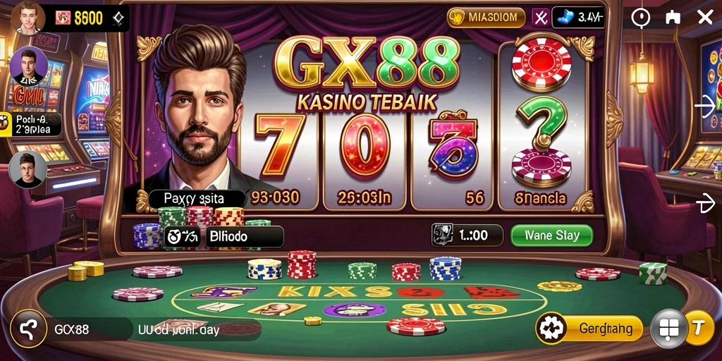 Tampilan gameplay GX88 yang mengasyikkan dan interaktif di dunia Kasino.