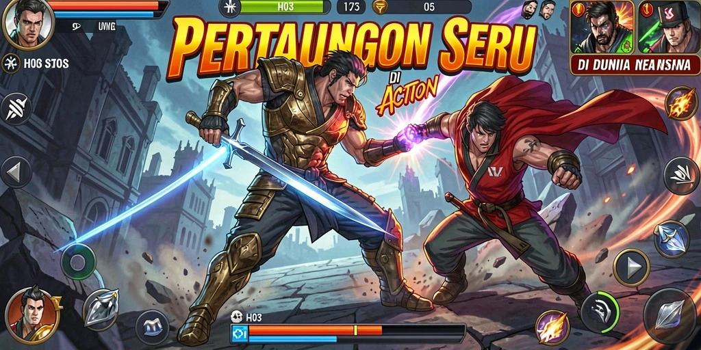 Tampilan gameplay action H03 yang mendebarkan dan seru.