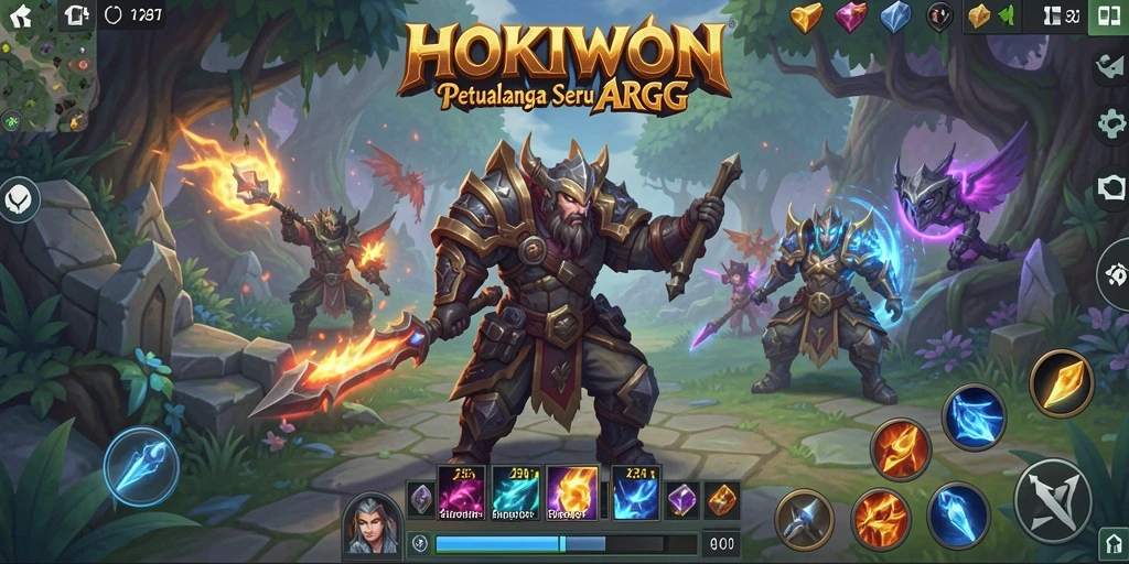 Tampilan gameplay HOKIWON yang mendebarkan dan penuh aksi.