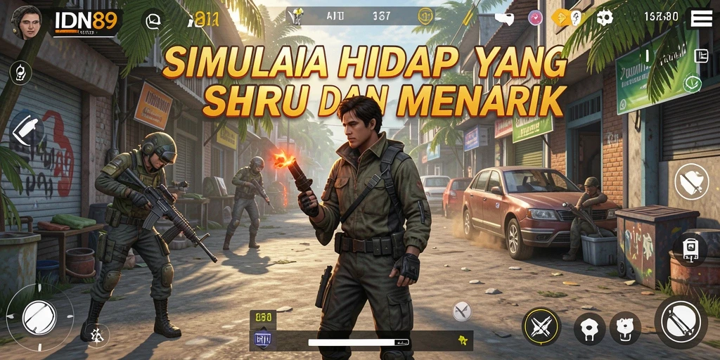 Gameplay menarik IDN89 yang menggambarkan simulasi hidup para karakter.