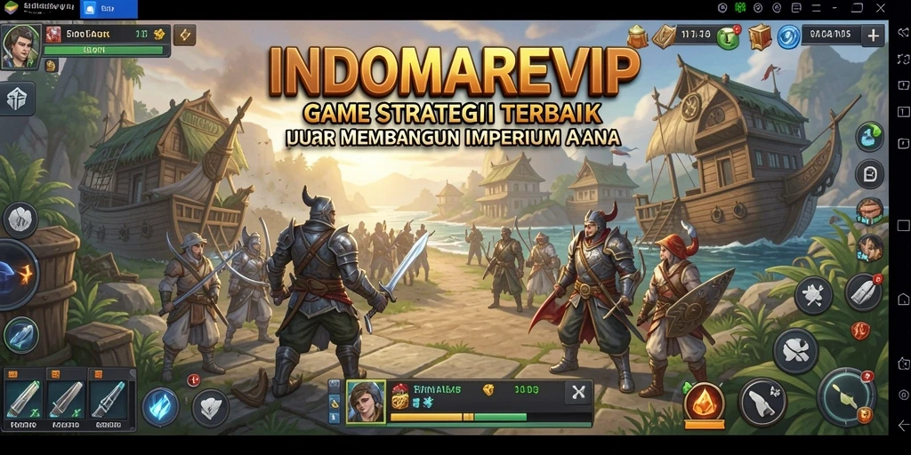 Tampilan gameplay menarik dari INDOMAREVIP yang menunjukkan strategi dan pembangunan kerajaan.