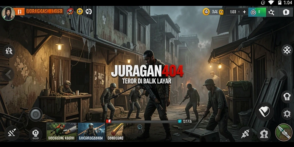 Pengalaman gameplay menakutkan JURAGAN404 dengan suasana mencekam.