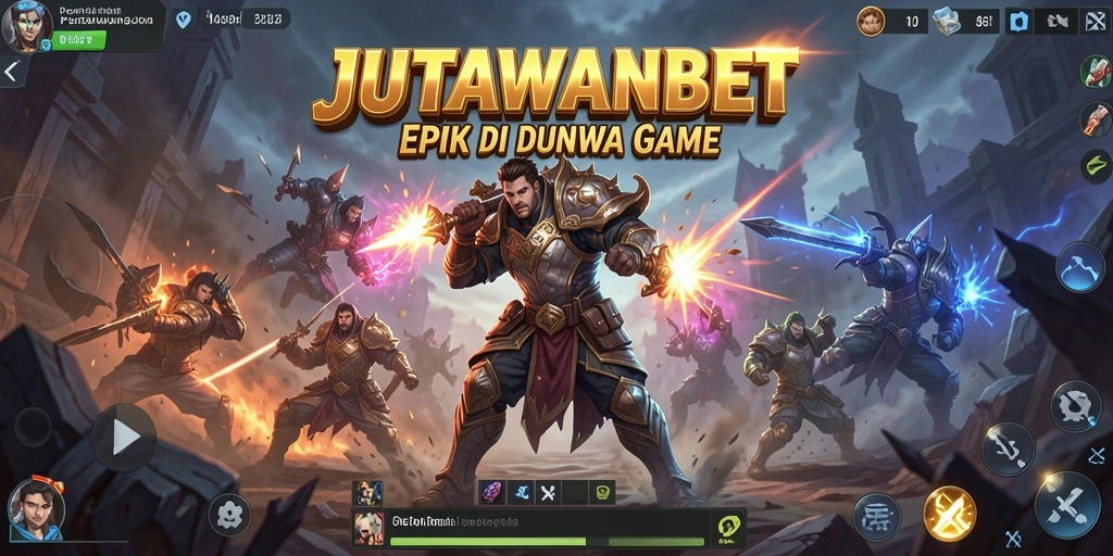 Tampilan gameplay mendebarkan dari pertarungan di JUTAWANBET.