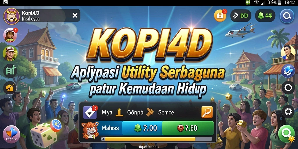Tampilan utama KOPI4D dengan fitur-fitur utility yang bermanfaat.