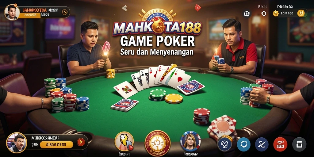 Screenshot gameplay Poker MAHKOTA188 yang memukau dan seru.