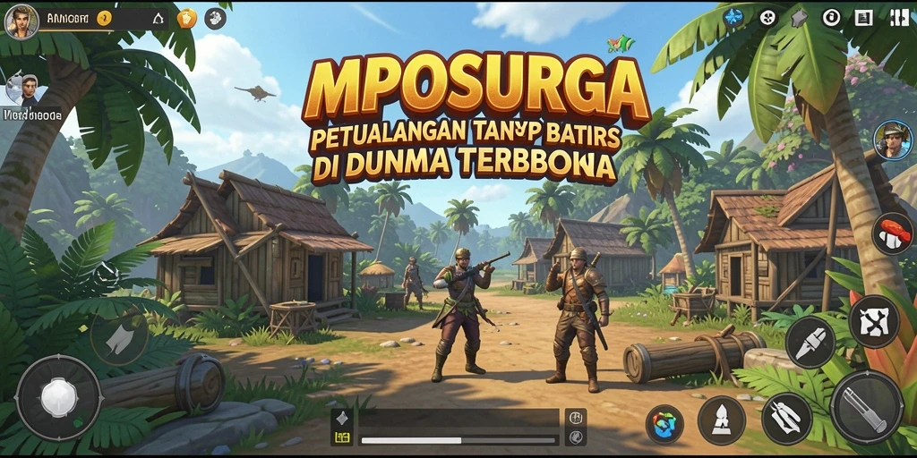 Screenshot MPOSURGA menampilkan pemain menjelajahi dunia terbuka yang luas.
