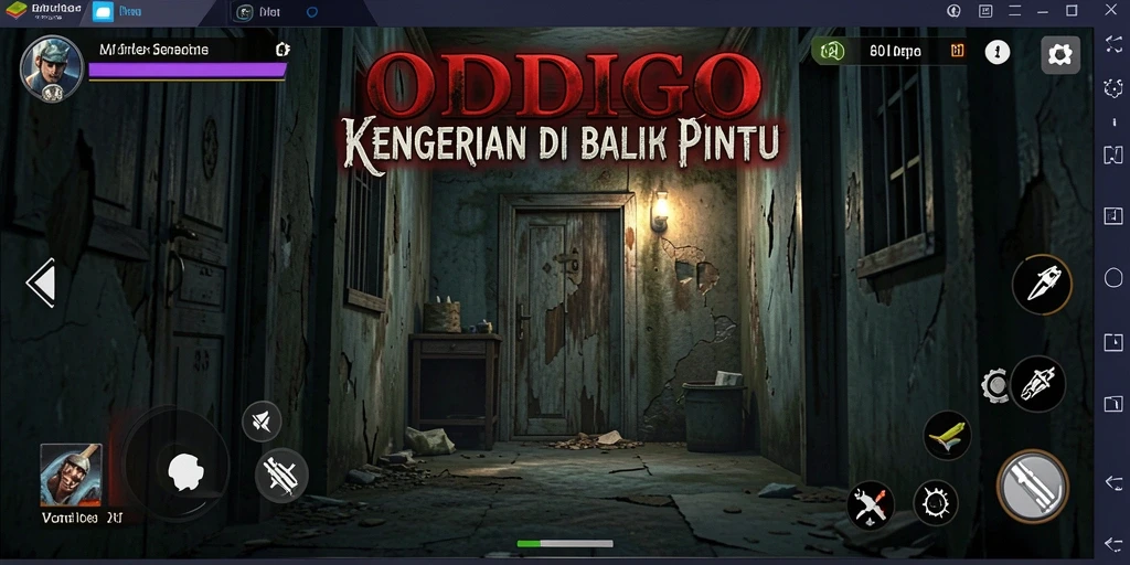 Tangkapan layar ODDIGO menunjukkan suasana menegangkan saat bermain game Horror.