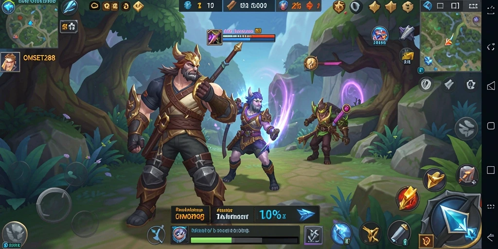 Screenshot gameplay OMSET288 yang menunjukkan pertempuran epik dalam dunia MMORPG.