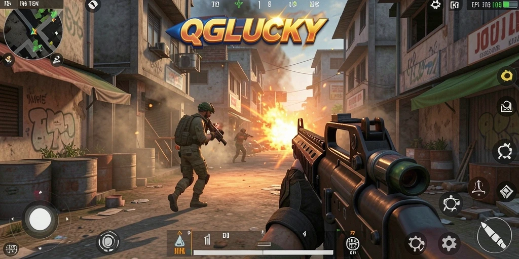 Screenshot gameplay QGLUCKY yang menegangkan dan mendebarkan.