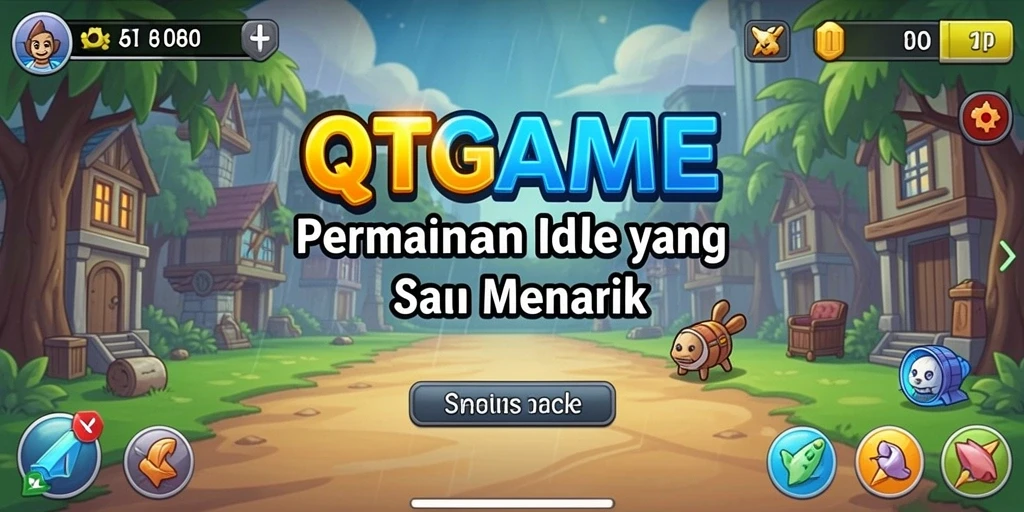 Tampilan gameplay seru di QTGAME, menunjukkan elemen idle yang mengasyikkan.