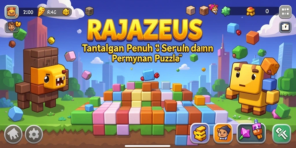 Tangkapan layar RAJAZEUS menampilkan gameplay Puzzle yang menantang dan menarik.