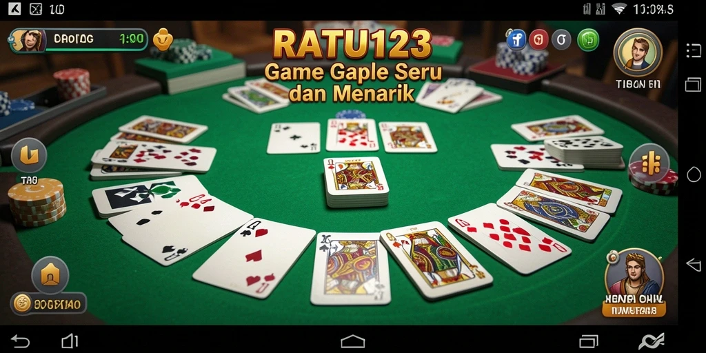 Screenshot gameplay seru Gaple di RATU123 dengan pemain aktif.