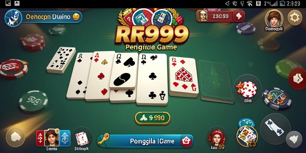 Screenshot utama RR999 menampilkan gameplay seru permainan Domino.