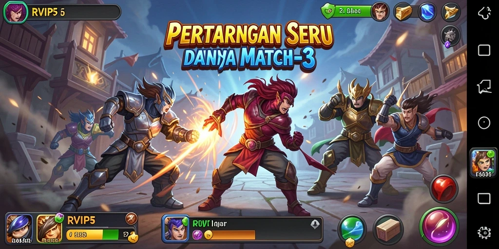 Tampilan menarik dari gameplay RVIP5 yang penuh warna.
